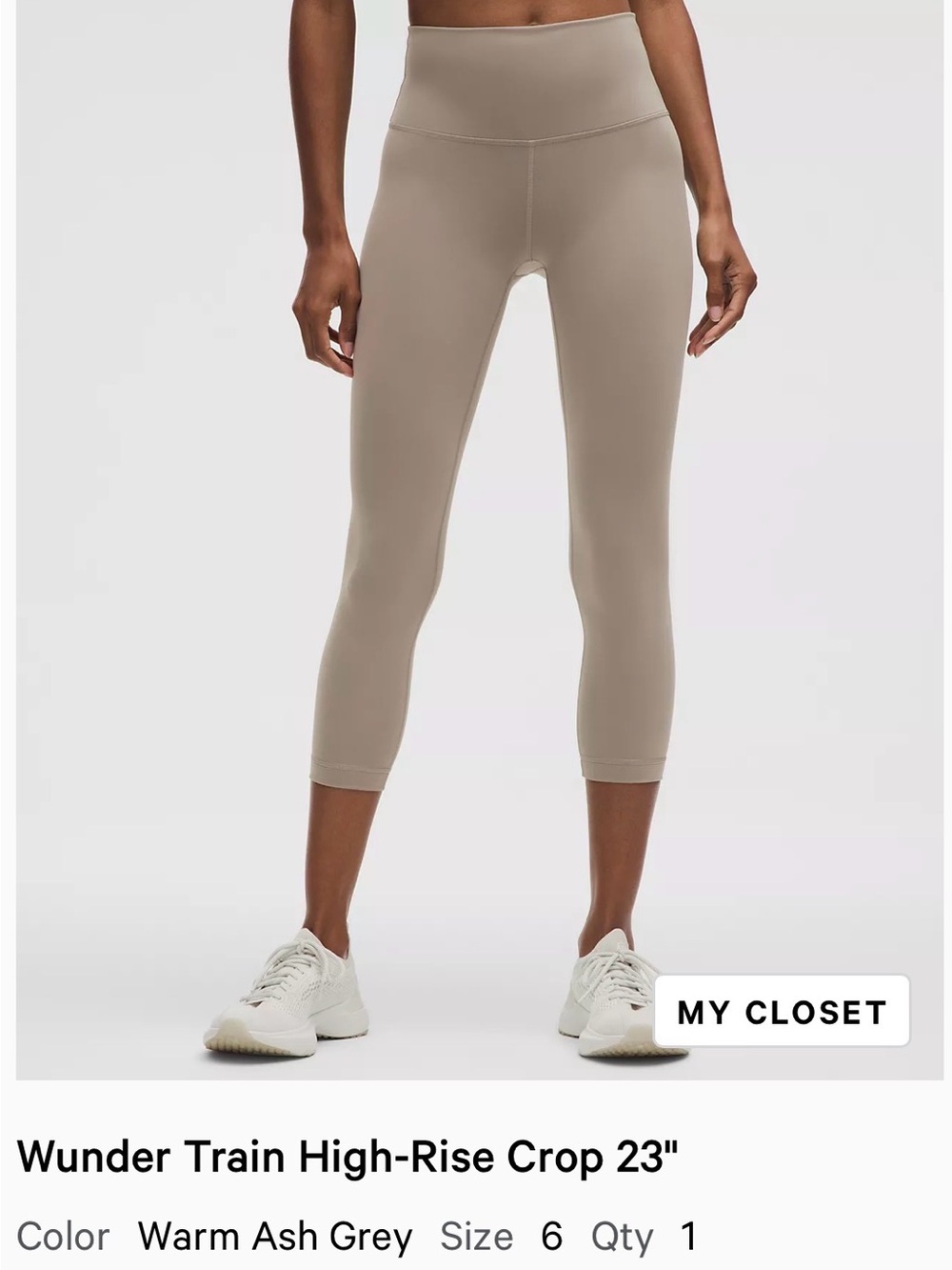 Wunder Train High-Rise Crop 23"
- Warm Ash Grey